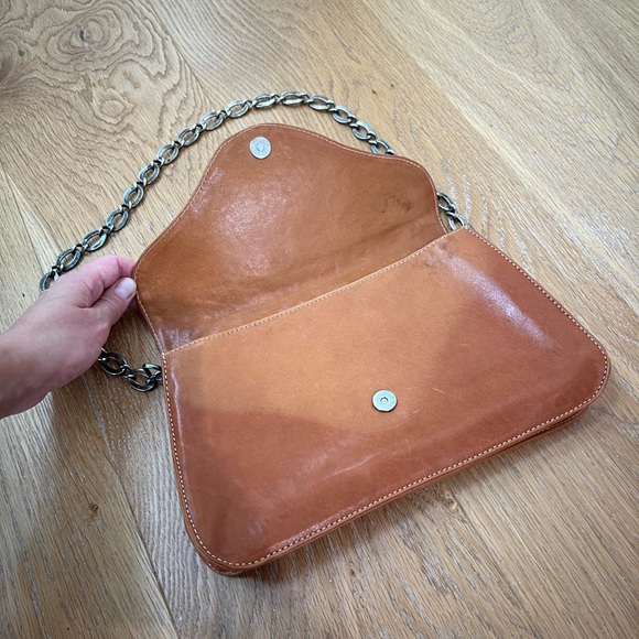 APC Paris leather bag purse with chain or as clutch tan brown - Picture 4 of 12